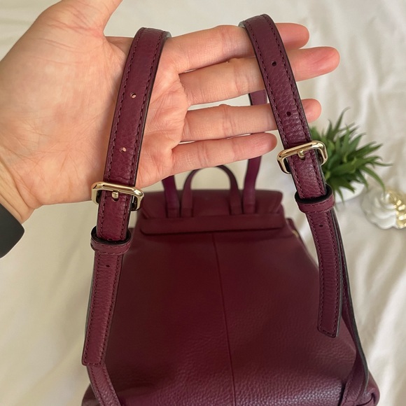 Kate Spade Small Breezy Mulberry Street Backpack Burgundy / Purple - Picture 15 of 16